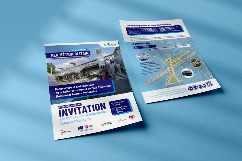 Visuels flyers invitation réunion riverains Talence Médoquine