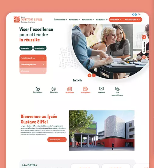 Visuel du site du Lycée Gustave Eiffel Bordeaux
